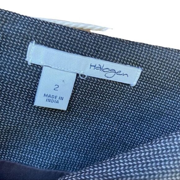 Halogen Grey and Black Pencil Skirt Mini Rear Slit Business Skirt Size 2 - Picture 4 of 8